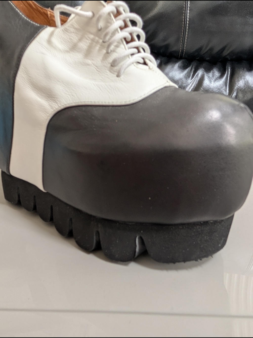 Jeffrey Campbell Handmade Ibiza Last Black & White Leather Platform Oxfords Sz 8 - Picture 6 of 12